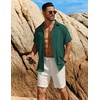 image:imageCOOFANDY Mens Button Down Short Sleeve Shirt Casual Beach Shirt Summer Vacation Textured ShirtsGreen