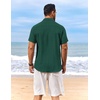 image:imageCOOFANDY Mens Button Down Short Sleeve Shirt Casual Beach Shirt Summer Vacation Textured ShirtsGreen
