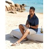 image:imageCOOFANDY Mens Button Down Short Sleeve Shirt Casual Beach Shirt Summer Vacation Textured ShirtsNavy Blue