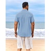 image:imageCOOFANDY Mens Button Down Short Sleeve Shirt Casual Beach Shirt Summer Vacation Textured ShirtsSky Blue