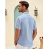 image:imageCOOFANDY Mens Button Down Short Sleeve Shirt Casual Shirts Summer Beach Textured Shirts with Pocket01light Blue