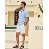 image:imageCOOFANDY Mens Button Down Short Sleeve Shirt Casual Shirts Summer Beach Textured Shirts with Pocket01light Blue