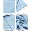 image:imageCOOFANDY Mens Button Down Short Sleeve Shirt Casual Shirts Summer Beach Textured Shirts with PocketBeau Blue
