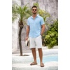 image:imageCOOFANDY Mens Button Down Short Sleeve Shirt Casual Shirts Summer Beach Textured Shirts with PocketBeau Blue