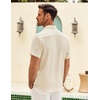 image:imageCOOFANDY Mens Button Down Short Sleeve Shirt Casual Shirts Summer Beach Textured Shirts with PocketBeige