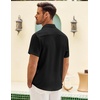 image:imageCOOFANDY Mens Button Down Short Sleeve Shirt Casual Shirts Summer Beach Textured Shirts with PocketBlack