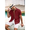 image:imageCOOFANDY Mens Button Down Short Sleeve Shirt Casual Shirts Summer Beach Textured Shirts with PocketBurgundy