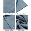 image:imageCOOFANDY Mens Button Down Short Sleeve Shirt Casual Shirts Summer Beach Textured Shirts with PocketDark Blue
