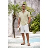 image:imageCOOFANDY Mens Button Down Short Sleeve Shirt Casual Shirts Summer Beach Textured Shirts with PocketDark Khaki