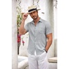 image:imageCOOFANDY Mens Button Down Short Sleeve Shirt Casual Shirts Summer Beach Textured Shirts with PocketLight Grey