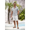 image:imageCOOFANDY Mens Button Down Short Sleeve Shirt Casual Shirts Summer Beach Textured Shirts with PocketLight Grey
