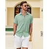 image:imageCOOFANDY Mens Button Down Short Sleeve Shirt Casual Shirts Summer Beach Textured Shirts with PocketMint Green