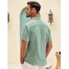 image:imageCOOFANDY Mens Button Down Short Sleeve Shirt Casual Shirts Summer Beach Textured Shirts with PocketMint Green