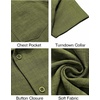 image:imageCOOFANDY Mens Button Down Short Sleeve Shirt Casual Shirts Summer Beach Textured Shirts with PocketOlive Green