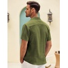 image:imageCOOFANDY Mens Button Down Short Sleeve Shirt Casual Shirts Summer Beach Textured Shirts with PocketOlive Green