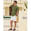 image:imageCOOFANDY Mens Button Down Short Sleeve Shirt Casual Shirts Summer Beach Textured Shirts with PocketOlive Green