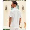 image:imageCOOFANDY Mens Button Down Short Sleeve Shirt Casual Shirts Summer Beach Textured Shirts with PocketWhite