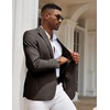 image:imageCOOFANDY Mens Casual Blazer Slim Fit Sport Coats One Button Stylish Business Suit JacketChocolate Dark Grey