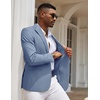image:imageCOOFANDY Mens Casual Blazer Slim Fit Sport Coats One Button Stylish Business Suit JacketDusty Blue
