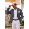 image:imageCOOFANDY Mens Casual Blazer Sport Coats and Blazers Lightweight Two Botton Business Linen Blazer Suit JacketDark Grey