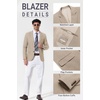 image:imageCOOFANDY Mens Casual Blazer Sport Coats and Blazers Lightweight Two Botton Business Linen Blazer Suit JacketKhaki