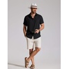 image:imageCOOFANDY Mens Casual Button Down Shirt Short Sleeve Summer Shirt for Beach Vacation Resort WearBlack