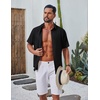 image:imageCOOFANDY Mens Casual Button Down Shirt Short Sleeve Summer Shirt for Beach Vacation Resort WearBlack