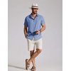 image:imageCOOFANDY Mens Casual Button Down Shirt Short Sleeve Summer Shirt for Beach Vacation Resort WearBlue