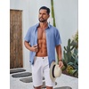image:imageCOOFANDY Mens Casual Button Down Shirt Short Sleeve Summer Shirt for Beach Vacation Resort WearBlue