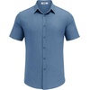 image:imageCOOFANDY Mens Casual Button Down Shirt Short Sleeve Summer Shirt for Beach Vacation Resort WearDenim Blue