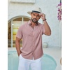 image:imageCOOFANDY Mens Casual Button Down Shirt Short Sleeve Summer Shirt for Beach Vacation Resort WearDusty Pink