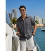 image:imageCOOFANDY Mens Casual Button Down Shirt Short Sleeve Summer Shirt for Beach Vacation Resort WearGray