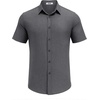 image:imageCOOFANDY Mens Casual Button Down Shirt Short Sleeve Summer Shirt for Beach Vacation Resort WearGray