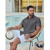 image:imageCOOFANDY Mens Casual Button Down Shirt Short Sleeve Summer Shirt for Beach Vacation Resort WearGray