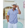 image:imageCOOFANDY Mens Casual Button Down Shirt Short Sleeve Summer Shirt for Beach Vacation Resort WearLight Blue