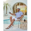 image:imageCOOFANDY Mens Casual Button Down Shirt Short Sleeve Summer Shirt for Beach Vacation Resort WearLight Blue