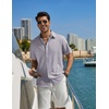 image:imageCOOFANDY Mens Casual Button Down Shirt Short Sleeve Summer Shirt for Beach Vacation Resort WearLight Gray
