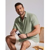 image:imageCOOFANDY Mens Casual Button Down Shirt Short Sleeve Summer Shirt for Beach Vacation Resort WearLight Green