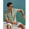 image:imageCOOFANDY Mens Casual Button Down Shirt Short Sleeve Summer Shirt for Beach Vacation Resort WearLight Green