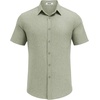 image:imageCOOFANDY Mens Casual Button Down Shirt Short Sleeve Summer Shirt for Beach Vacation Resort WearLight Green