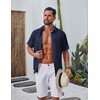 image:imageCOOFANDY Mens Casual Button Down Shirt Short Sleeve Summer Shirt for Beach Vacation Resort WearNavy Blue