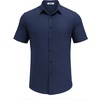 image:imageCOOFANDY Mens Casual Button Down Shirt Short Sleeve Summer Shirt for Beach Vacation Resort WearNavy Blue