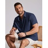 image:imageCOOFANDY Mens Casual Button Down Shirt Short Sleeve Summer Shirt for Beach Vacation Resort WearNavy Blue
