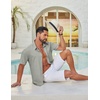 image:imageCOOFANDY Mens Casual Button Down Shirt Short Sleeve Summer Shirt for Beach Vacation Resort WearSage Green