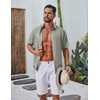 image:imageCOOFANDY Mens Casual Button Down Shirt Short Sleeve Summer Shirt for Beach Vacation Resort WearSage Green