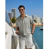 image:imageCOOFANDY Mens Casual Button Down Shirt Short Sleeve Summer Shirt for Beach Vacation Resort WearSage Green