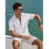 image:imageCOOFANDY Mens Casual Button Down Shirt Short Sleeve Summer Shirt for Beach Vacation Resort WearSolid White