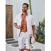 image:imageCOOFANDY Mens Casual Button Down Shirt Short Sleeve Summer Shirt for Beach Vacation Resort WearSolid White