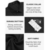 image:imageCOOFANDY Mens Casual Button Down Shirts Short Sleeve Linen Shirts Summer Beach Dress ShirtShort Sleeve  Dark Black