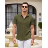image:imageCOOFANDY Mens Casual Button Down Shirts Short Sleeve Textured Summer Beach ShirtsArmy Green